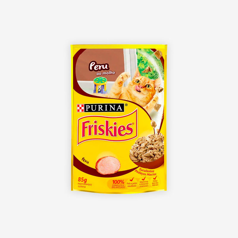 Ração Úmida Friskies para Gatos Adultos sabor Peru ao Molho 85g