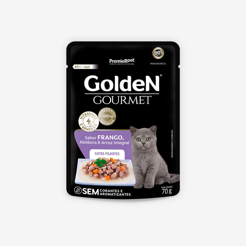 Ração Úmida Golden Gourmet para Gatos Filhotes Sabor Frango 70g