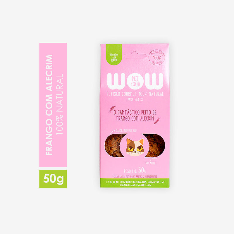 Petisco Natural WOW sabor Peito de Frango com Alecrim para Gatos 50g