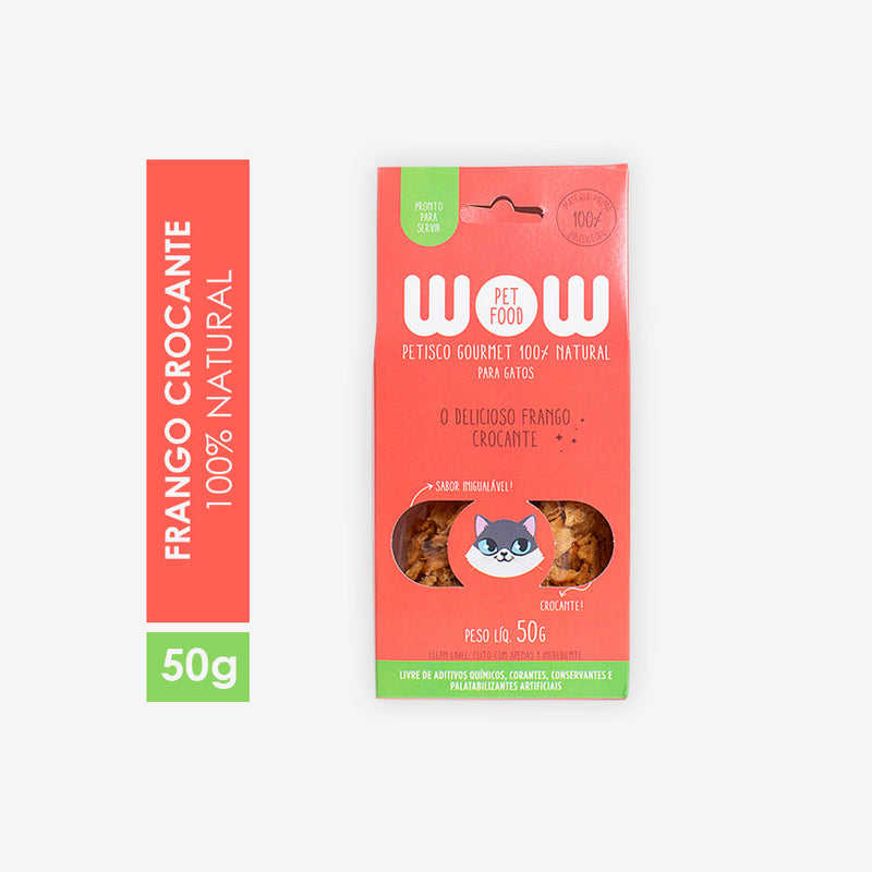 Petisco Natural WOW sabor Frango Crocante para Gatos 50g