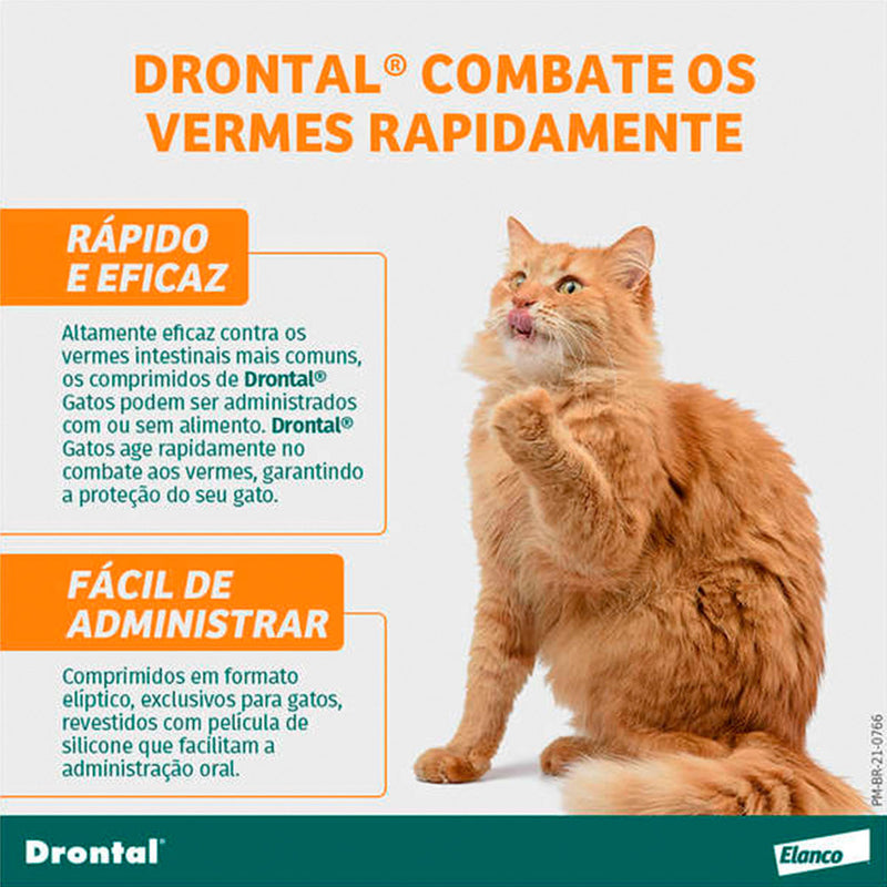 Vermífugo Drontal para Gatos com 4 comprimidos