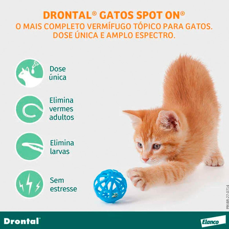 Vermífugo Drontal SpotOn para Gatos de 2.5 a 5.0kg