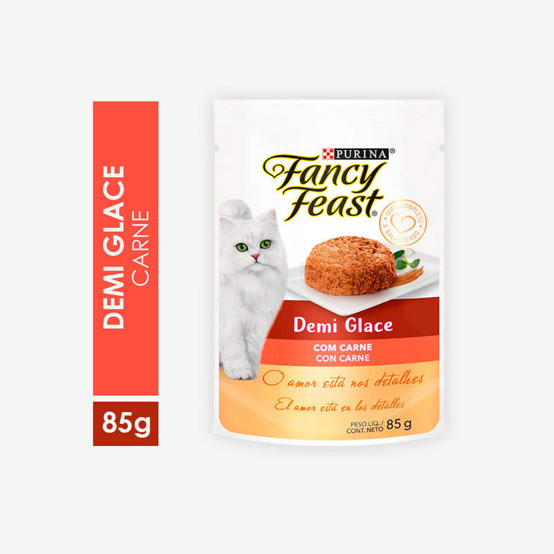 Ração Úmida Fancy Feast para Gatos Adultos sabor Demi Glace de Carne 85g