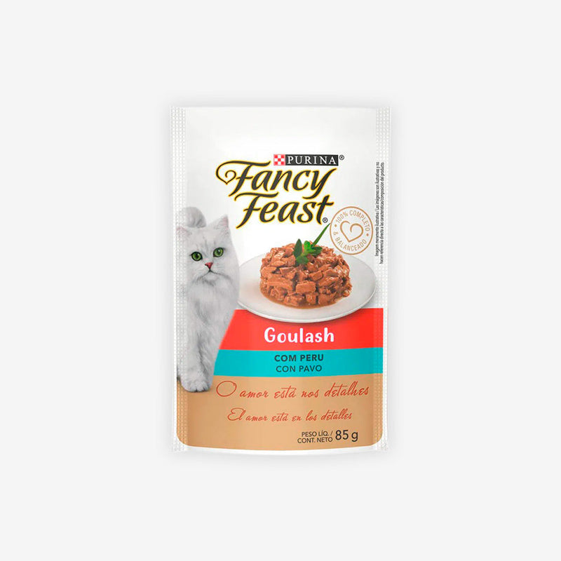 Ração Úmida Fancy Feast para Gatos Adultos sabor Goulash de Peru 85g